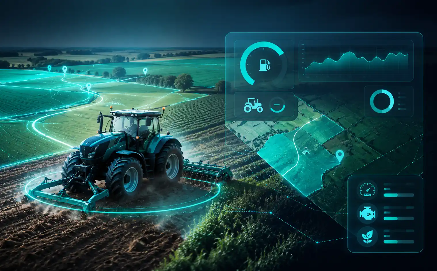 Telematyka maszyn rolniczych: monitoring GPS i paliwo