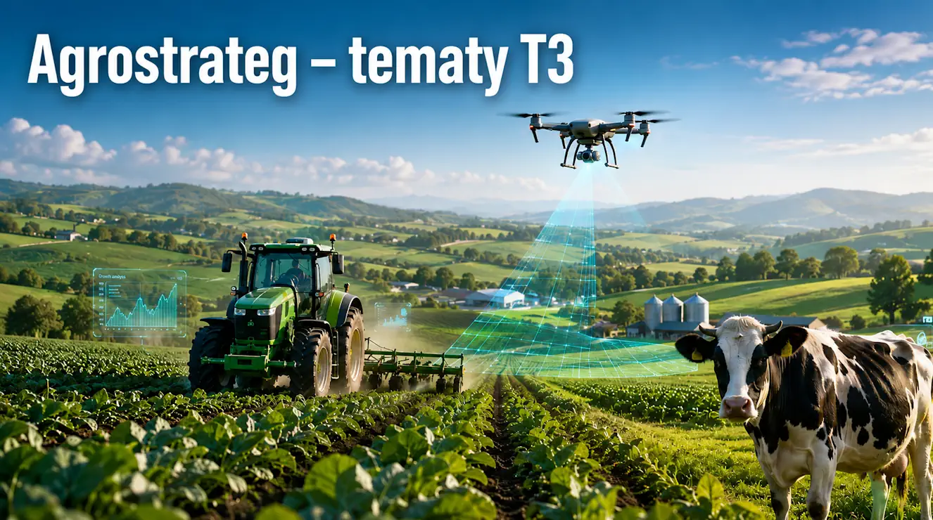 Rolnictwo cyfrowe w Agrostrateg: przykładowe projekty T3 dla produkcji roślinnej i zwierzęcej