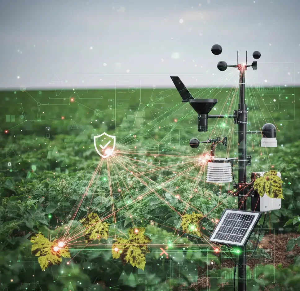 Modele chorobowe w rolnictwie 4.0 – jak stacje meteo i systemy DSS ograniczają opryski nawet o 40% i chronią plon?
