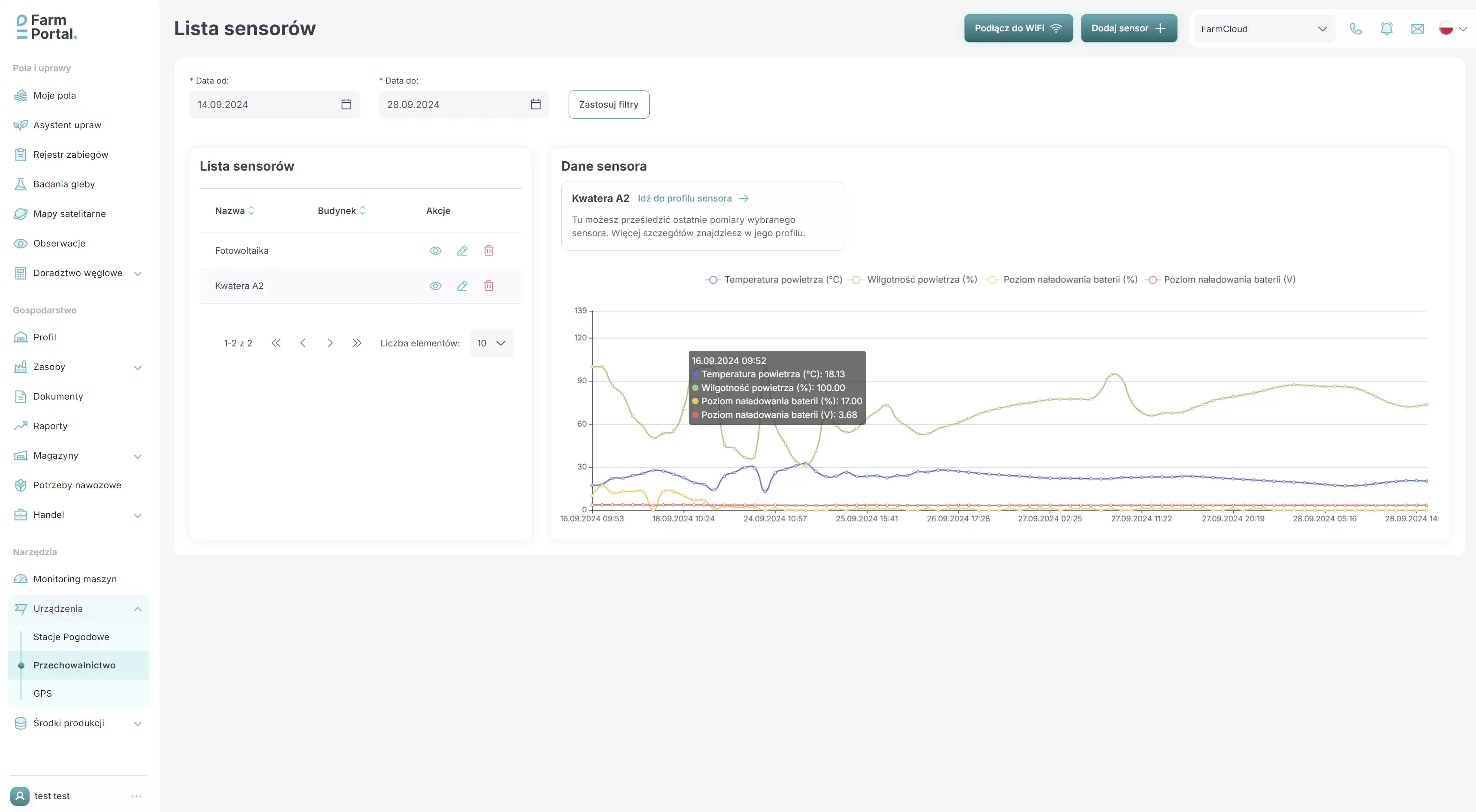 FarmPortal – monitoring i kontrola mikroklimatu w przechowalni ClimateWatch