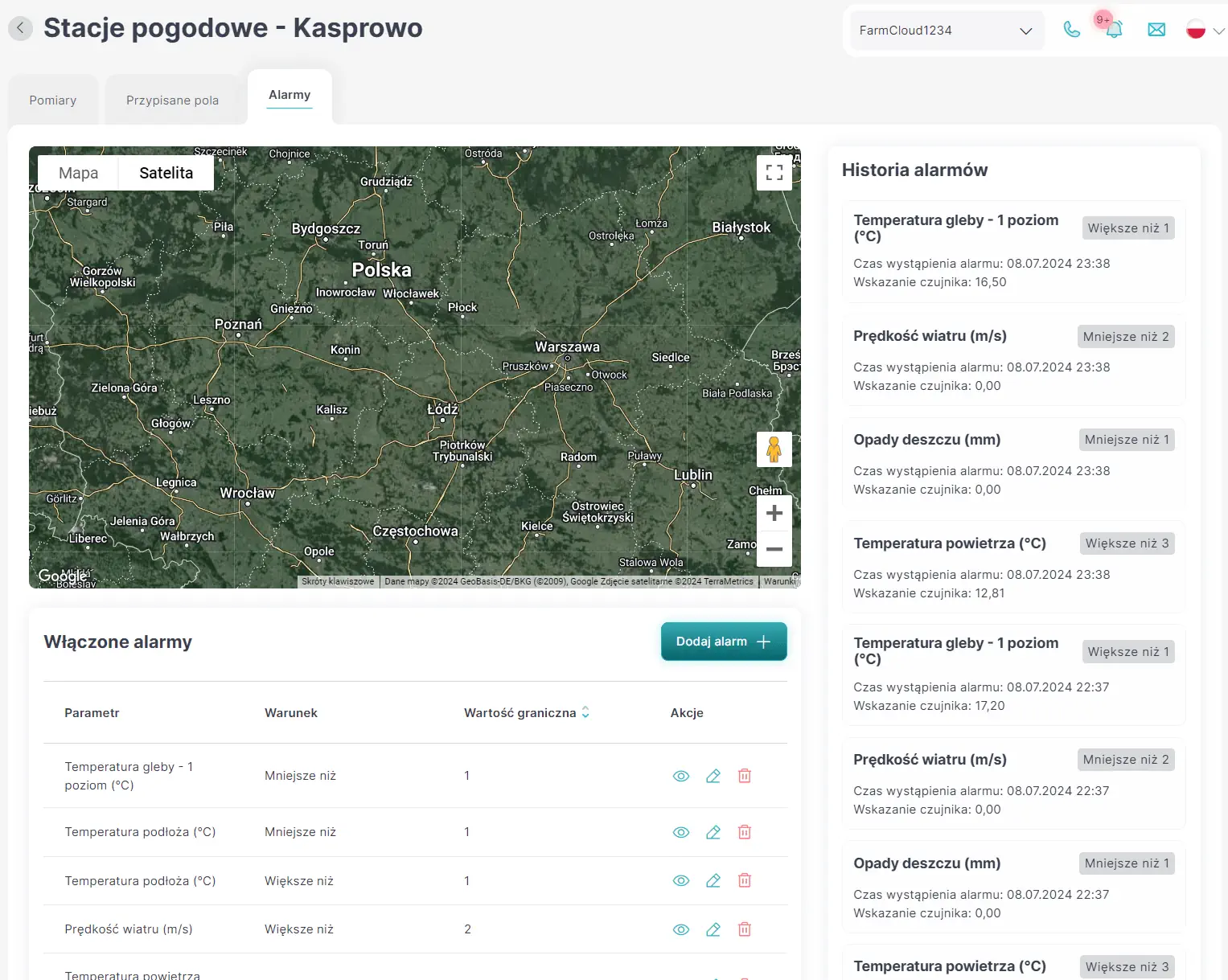 FarmPortal – zrzut ekranu funkcji aplikacji do zarządzania gospodarstwem